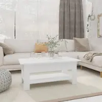 Prolenta Maison Exclusive - Table basse blanche 102x55x42 cm Matériau dérivé du bois
