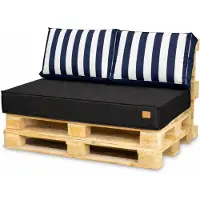 Blomster Lot de 3 coussins pour palettes , 120 x 80 cm, pour palettes Euro, résistants aux intempéries, coussins de jardin en tissu Oxford avec fermeture éclair