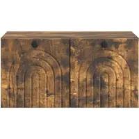 vidaXL Meuble TV mural en chêne fumé 59,5 x 41 x 30 cm