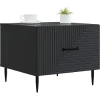 vidaXL Table basse à tiroirs, noire, 49 x 50 x 40 cm, aggloméré