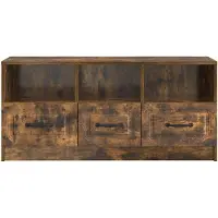 vidaXL Meuble TV en chêne fumé 102 x 34,5 x 47 cm en aggloméré