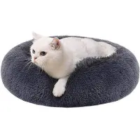 OEM Lit pour chien et niche pour chat lavable, 50 cm de diamètre, gris foncé