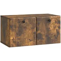 Syfax Meuble TV mural 59,5 x 31 x 30 cm Chêne fumé Bois d'ingénierie