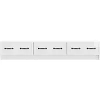 vidaXL : Meubles TV, 147 x 34,5 x 27 cm, blanc brillant, panneaux de particules