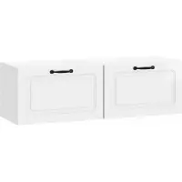 Syfax Meuble TV mural Montage mural Blanc brillant 98 x 31 x 30 cm