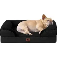 OEM Lit orthopédique pour chien, 76 x 51 x 15 cm, imperméable, antidérapant, rebords hauts, noir