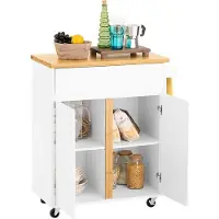 OEM Chariot de cuisine Rootz - Îlot mobile - Chariot de service - Étagères réglables - MDF bambou E1 - 74 x 85 x 40 cm