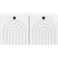vidaXL Meuble TV mural blanc brillant 59,5 x 31 x 30 cm