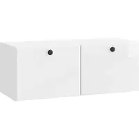 vidaXL Meuble TV mural 78,5 x 31 x 30 cm, blanc brillant