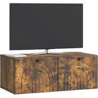 vidaXL Meuble TV mural en chêne fumé 78,5 x 41 x 30 cm