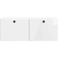 vidaXL Meuble TV mural 78,5 x 31 x 30 cm, blanc brillant