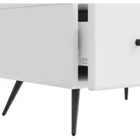 vidaXL Meuble TV , blanc brillant, 147 x 34,5 x 30 cm, aggloméré