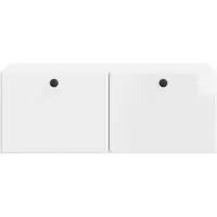 vidaXL Meuble TV mural 78,5 x 41 x 30 cm Blanc brillant