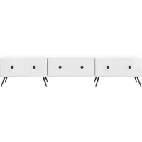 vidaXL Meuble TV , blanc brillant, 147 x 34,5 x 30 cm, aggloméré
