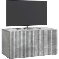 vidaXL Meuble TV mural , gris béton, 59,5 x 31 x 30 cm