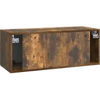 vidaXL Meuble TV mural en chêne fumé 78,5 x 31 x 30 cm