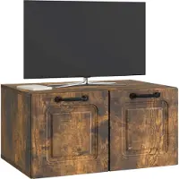 vidaXL Meuble TV mural en chêne fumé 59,5 x 41 x 30 cm