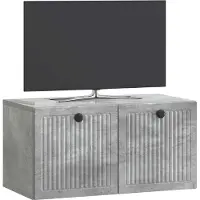 vidaXL Meuble TV mural , gris béton, 59,5 x 31 x 30 cm