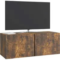 vidaXL Meuble TV mural, 78,5 x 31 x 30 cm, finition chêne fumé