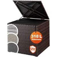 Casaria Coffre de jardin brun 75x75x70cm rangement