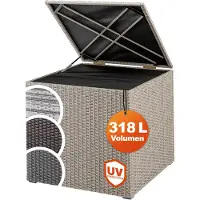 Casaria Coffre de jardin crème 75x75x70cm rangement