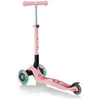 Globber JUNIOR FOLDABLE FANTASY LIGHTS - trottinette, 120/80 mm, ABEC 5, 3 roues, roues lumineuses LED, rose pastel-Flowers