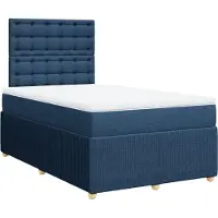 vidaXL Lit boxspring avec matelas bleu 140x200 cm Tissu