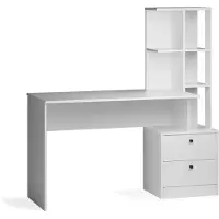 Vicco Table à manger Denton Blanc 136x55cm avec 2 tiroirs, Model 43388