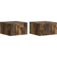 vidaXL Cabinet de chevet mural 2 pcs Chêne fumé 33 x 34,5 x 20 cm