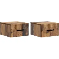 vidaXL Cabinet de chevet mural 2 pcs Bois ancien 34,5 x 33 x 20 cm