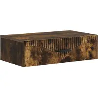 vidaXL Table d'appoint murale en bois d'ingénierie chêne fumé