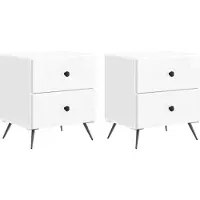 vidaXL Cabinet de chevet 2 pcs Blanc brillant 43 x 34,5 x 47,5 cm