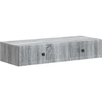 vidaXL Table d'appoint murale Gris Sonoma 87,5 x 34,5 x 17 cm