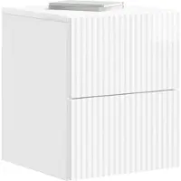 vidaXL Cabinet de chevet mural Blanc brillant 33 x 34,5 x 40 cm