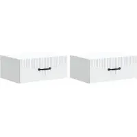 vidaXL Cabinet de chevet mural 2 pcs Blanc 49 x 34,5 x 20 cm