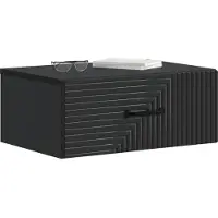 vidaXL Cabinet de chevet mural avec tiroir Noir 49 x 34,5 x 20 cm