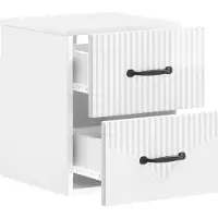 vidaXL Cabinet de chevet mural 2 pcs Blanc brillant 34,5 x 33 x 40 cm