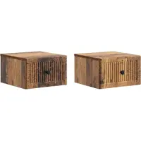 vidaXL Cabinet de chevet mural 2 pcs Bois ancien 33 x 34,5 x 20 cm