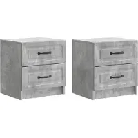vidaXL Cabinet de chevet 2 pcs Gris béton 43 x 34,5 x 44,5 cm