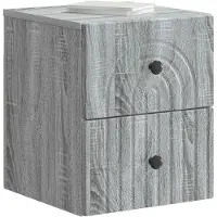 vidaXL Cabinet de chevet mural 2 pcs Sonoma gris 33 x 34,5 x 40 cm