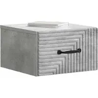vidaXL Cabinet de chevet mural Gris béton 34,5 x 33 x 20 cm
