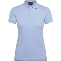 Ralph Lauren pour femme. 211B18200002 Polo élastique Slim Fit bleu (L), Casuel, Coton, Manche courte