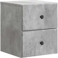 vidaXL Cabinet de chevet mural Gris béton 34,5 x 33 x 40 cm