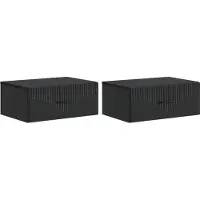 vidaXL Cabinet de chevet mural 2 pcs Noir 49 x 34,5 x 20 cm