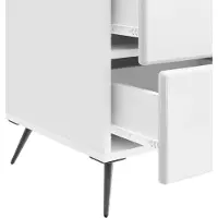 vidaXL Cabinet de chevet avec tiroir Blanc brillant 43 x 41 x 66,5 cm