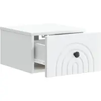 vidaXL Cabinet de chevet mural avec tiroir Blanc 33 x 34,5 x 20 cm