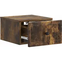 vidaXL Cabinet de chevet mural Chêne fumé 33 x 34,5 x 20 cm
