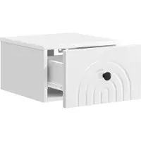 vidaXL Cabinet de chevet mural 2 pcs Blanc brillant 33 x 34,5 x 20 cm