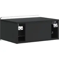 vidaXL Cabinet de chevet mural 2 pcs Noir 49 x 34,5 x 24 cm