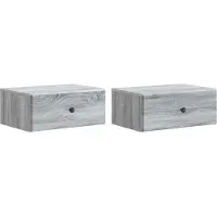 vidaXL Cabinet de chevet mural 2 pcs Sonoma gris 49 x 34,5 x 20 cm